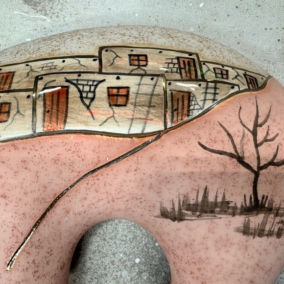 Vintage Native American Pottery Spirit Bear Hand Painted Signed BJ Gore - Picture 6 of 10